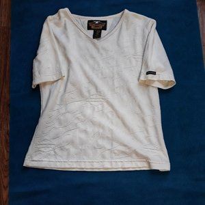 🏍️ HARLEY DAVIDSON • Large shirt white biker chic motorcycle Women's